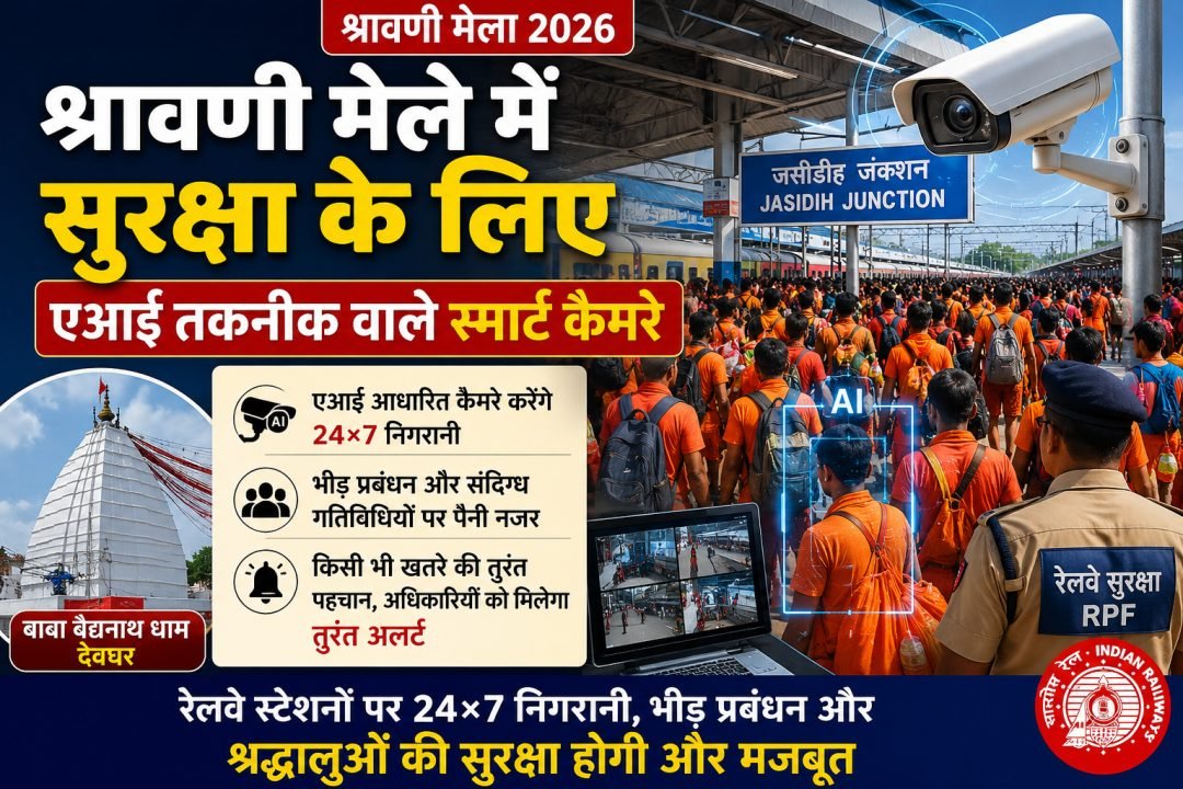 श्रावणी मेले में रेलवे की हाईटेक सुरक्षा: एआई कैमरों से होगी 24×7 निगरानी